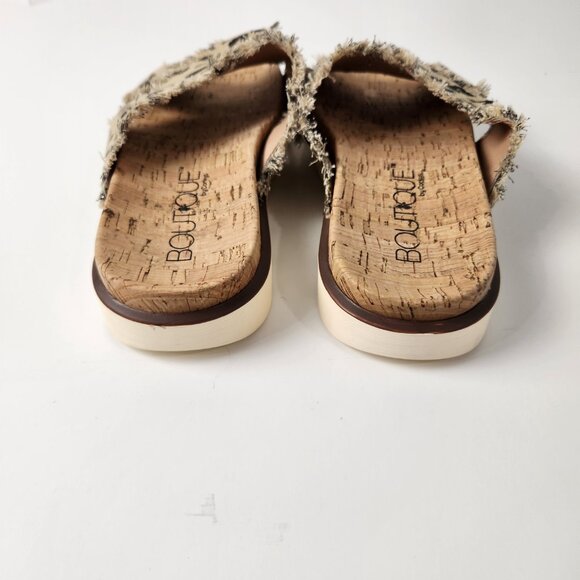 Boutique By Corkys Sandals Womens 9 Leopard Print Slip On Western Distressed - Picture 4 of 10